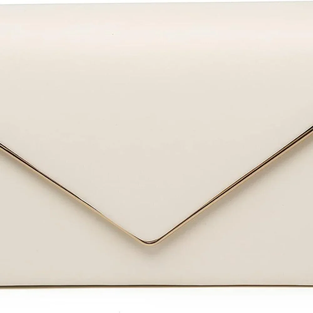 Vegan Leather Clutch Bag Womens Evening Party Wedding Crossbody Purse